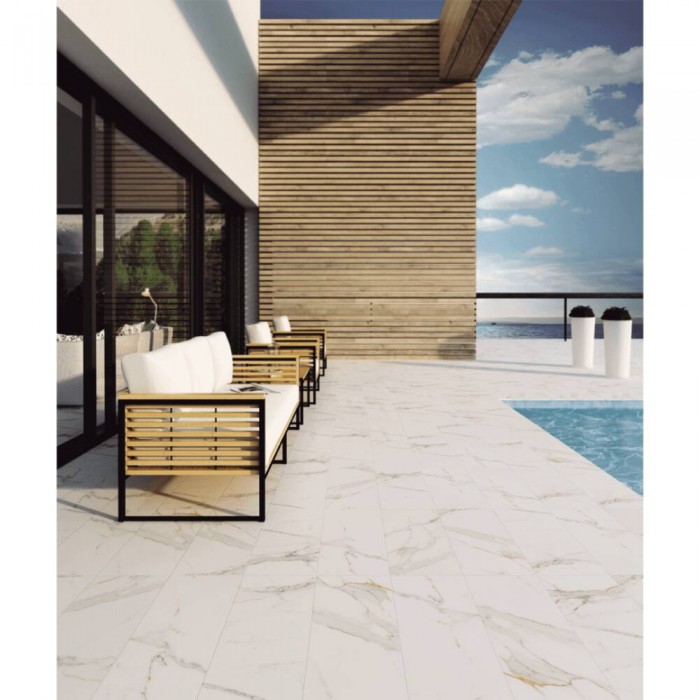 Клинкер EXAGRES Marbles PELDANO FIOR. CALACATA ступени 12×1200×330 под мрамор