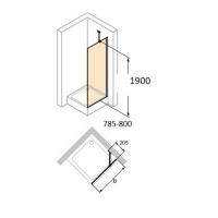 Бічна стінка Huppe Design pure 8P1003.123.321 80х190 см