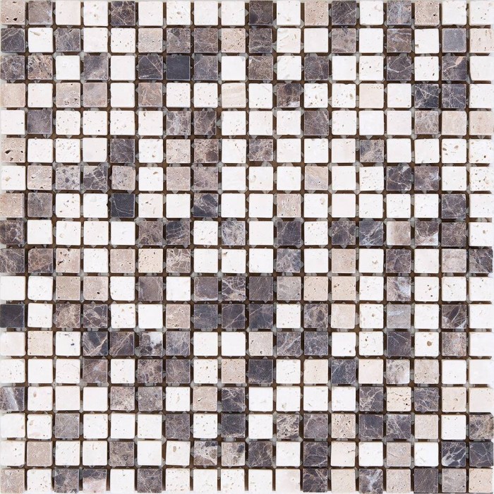 Мозаїка Mozaico De Lux K-Mos Travertino Mix Emperador 30,5х30,5 см