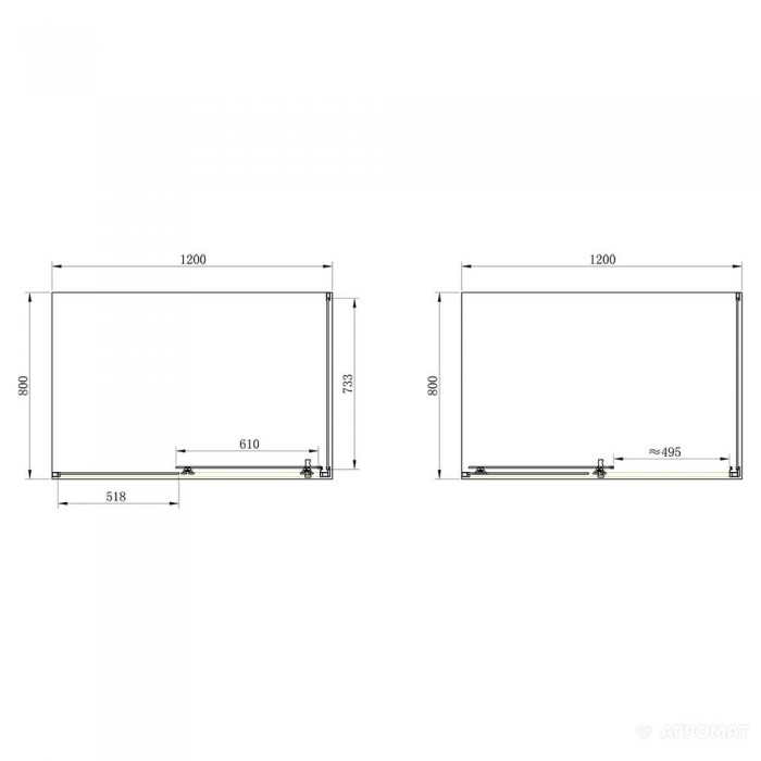 Душова кабіна Primera Frame SHRC55126 120х80 см профіль хром/прозоре скло