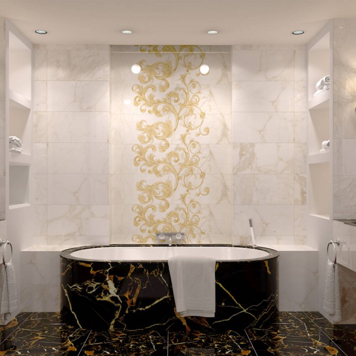 Плитка GOLDEN TILE Saint Laurent 9A0311 8×600×300 под мрамор