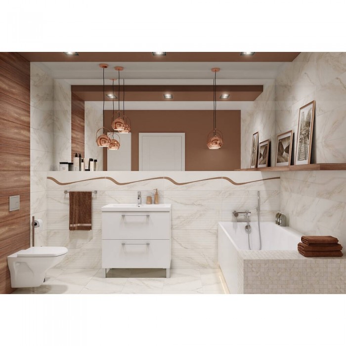 Плитка Opoczno Car WHITE STRUCTURE 10×750×250 под мрамор