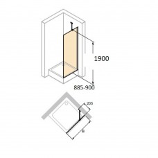 Бічна стінка Huppe Design Pure 8P1004.123.321 90х190 см