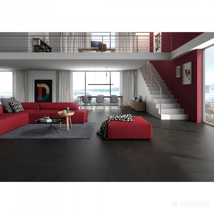 Керамограніт Geotiles Cemento Negro Rect 60x60 см