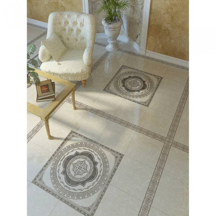 Напольная плитка GOLDEN TILE Вулкано Д11321 ВУЛКАНО БЕЖЕВЫЙ РЕЛЬЕФ фриз 8×93×93
