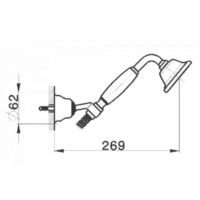 Плитка керамогранит Ручной душ Devit Charlestone DS9602702B для пола