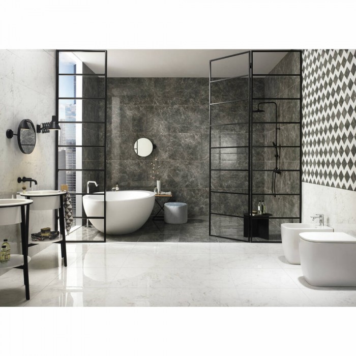 Керамограніт Novabell Imperial Michelangelo Grigio Visone Levigato 60x120 см