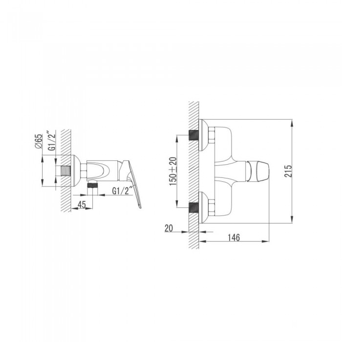 Змішувач для душу Primera Shape 10140015
