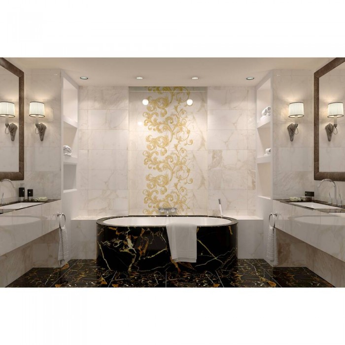 Напольная плитка GOLDEN TILE Saint Laurent белый 9A0510 10×607×607 под мрамор