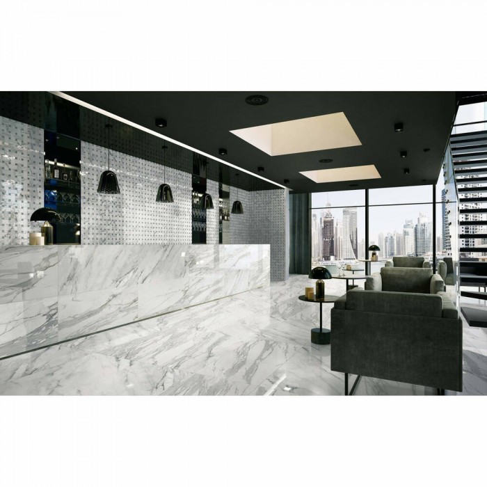 Керамограніт Novabell Imperial Imp-80Rt Calacatta Bianco Silk Rett 60x60 см