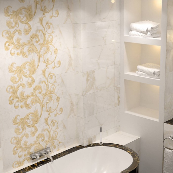 Плитка GOLDEN TILE Saint Laurent 9A0341 8×600×300 под мрамор