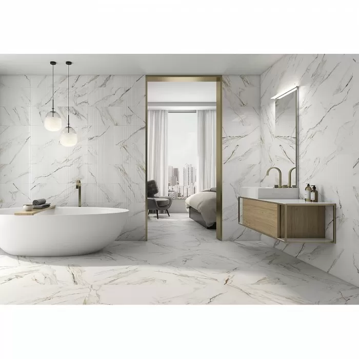 Плитка ITT CERAMIC CALACATTA PAONAZZO SHINY RECT. под мрамор
