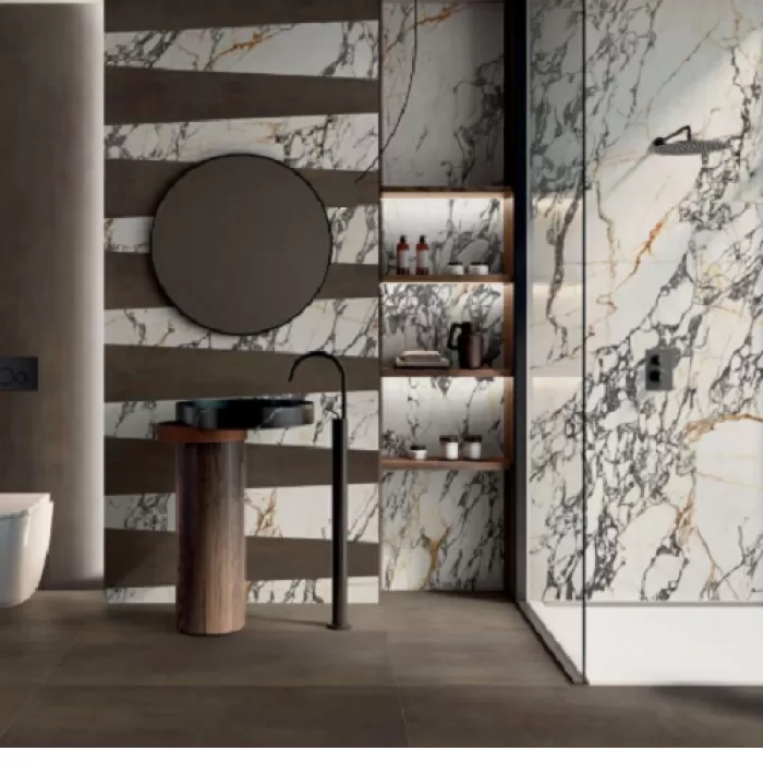 Керамогранит FLAVIKER 008998 SPR.TREAS.CORCHIA GOLD SOFT R 120X280 6×2800×1200 под мрамор
