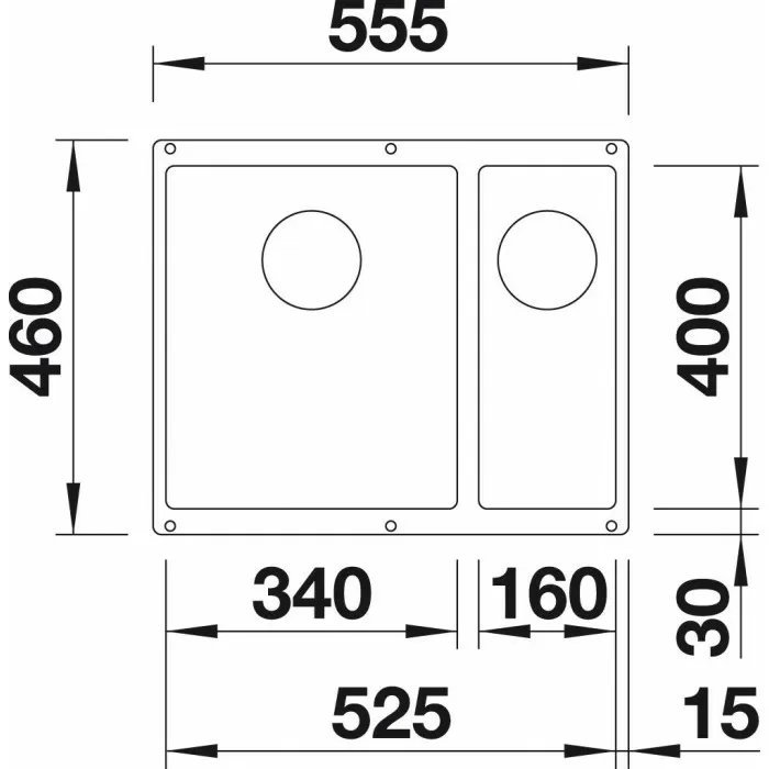 Мойка для кухни Blanco Subline 340/160-U (чаша слева) кофе  523557