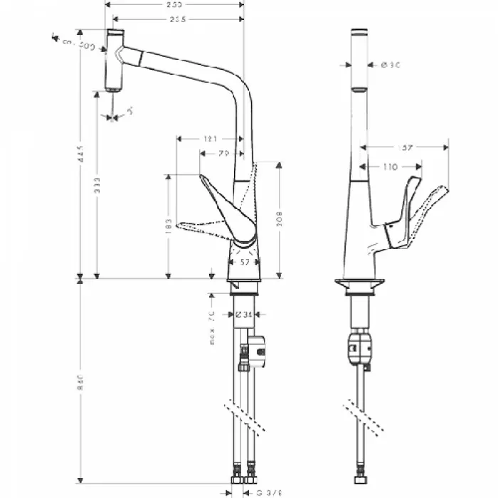 Смеситель для кухни Hansgrohe Metris Select 320 14884800