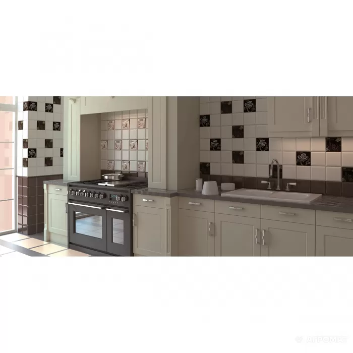 Плитка Monopole Ceramica Kitchen CHOCOLATE BRILLO BISEL 7×150×150