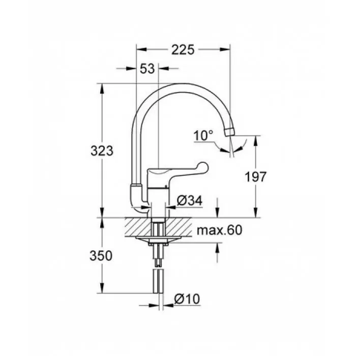 Смеситель для кухни Grohe Euroeco Sink 33912000