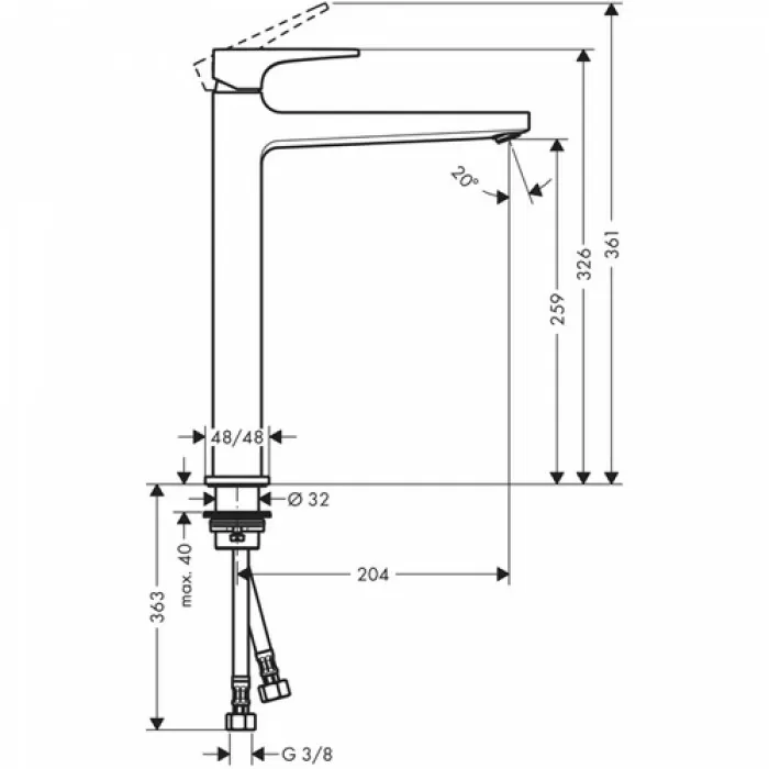 Смеситель для раковины Hansgrohe Metropol 260 74512000