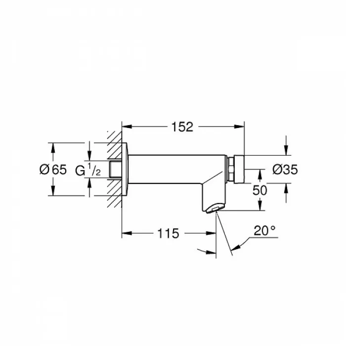 Grohe Euroeco Cosmopolitan T Нажимной автоматический вентиль (без функции смешивания) (36266000)