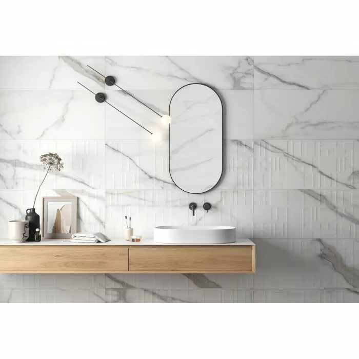 Плитка Argenta Ceramica XS ATHENA WHITE 40x120 7×1200×400 под мрамор