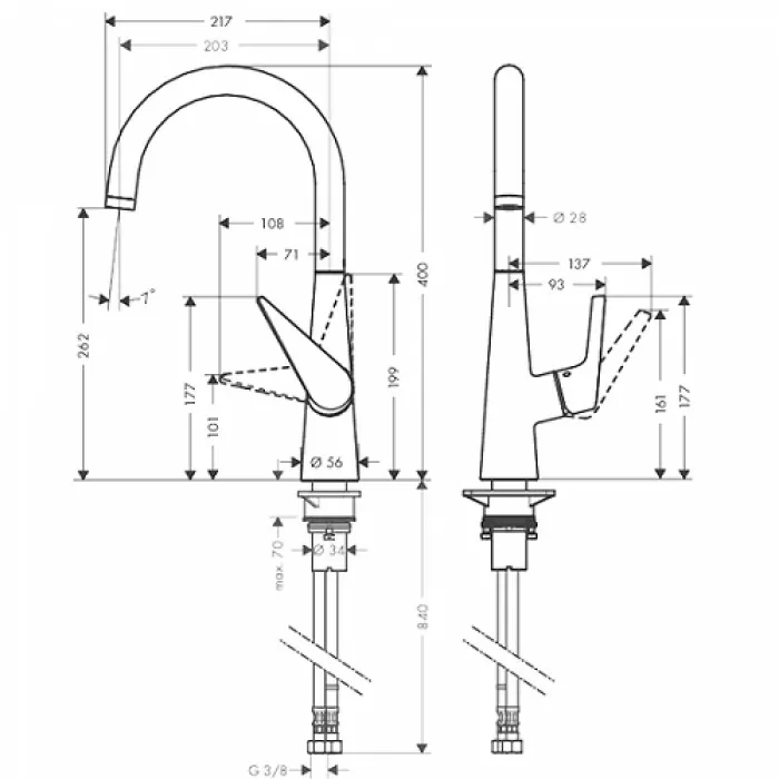 Смеситель для кухни Hansgrohe Talis S 72810800