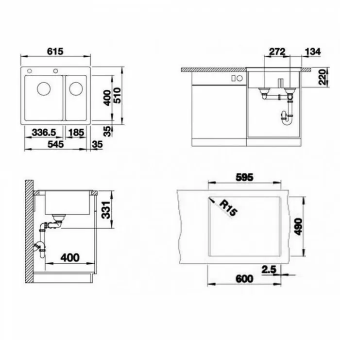 Мойка для кухни Blanco Pleon 6 Split жемчужный 521692