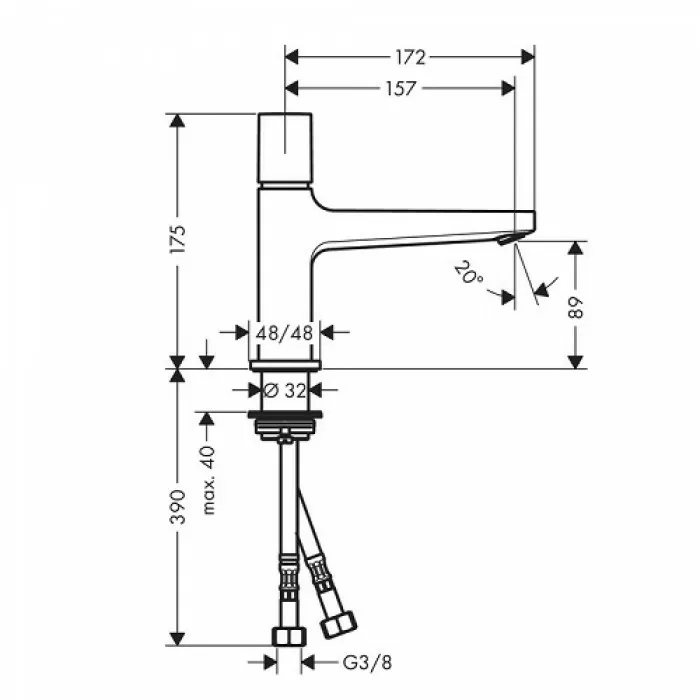 Смеситель для раковины Hansgrohe Metropol Select 100 32570000