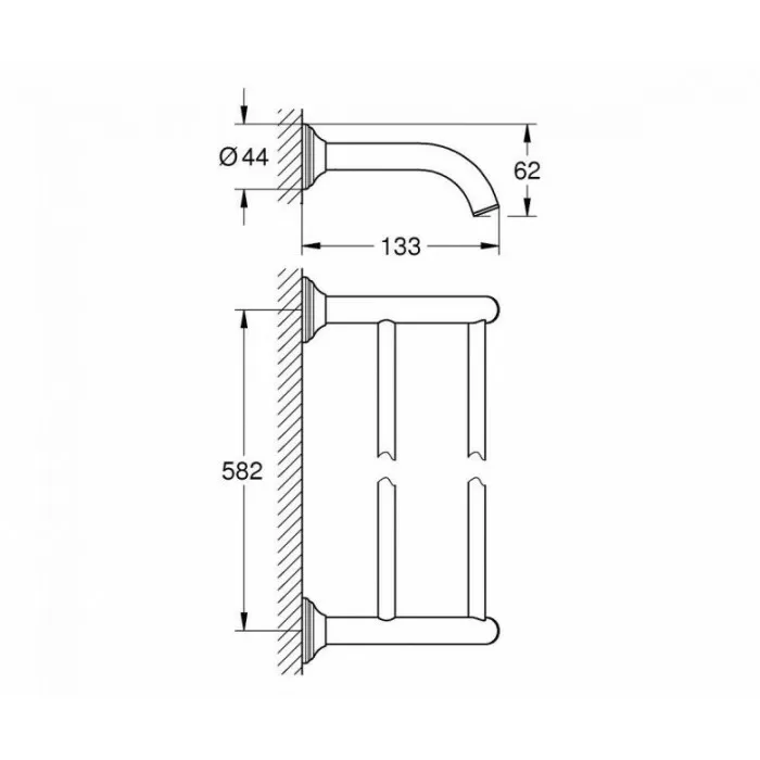 Grohe Essentials Authentic Держатель для полотенца, двойной (40654001)