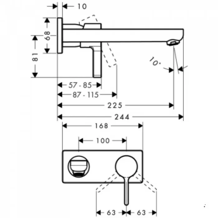 Смеситель для раковины Hansgrohe Metris S (31163000)