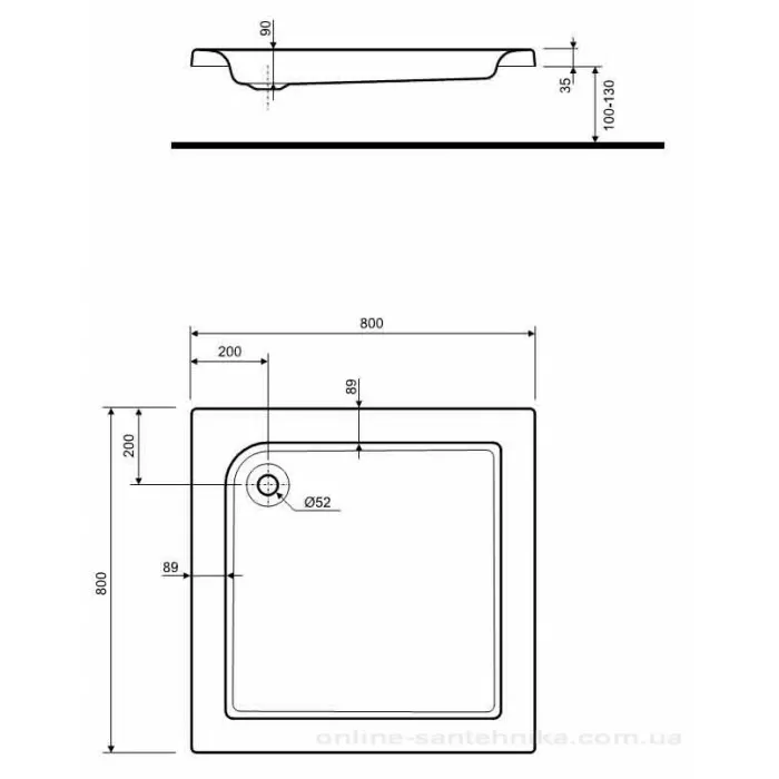Душевой поддон KOLO STANDARD PLUS 80x80 xBK1580000