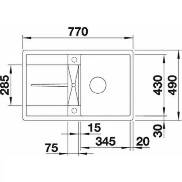 Мойка для кухни Blanco Metra 45 S-F алюметаллик 519082
