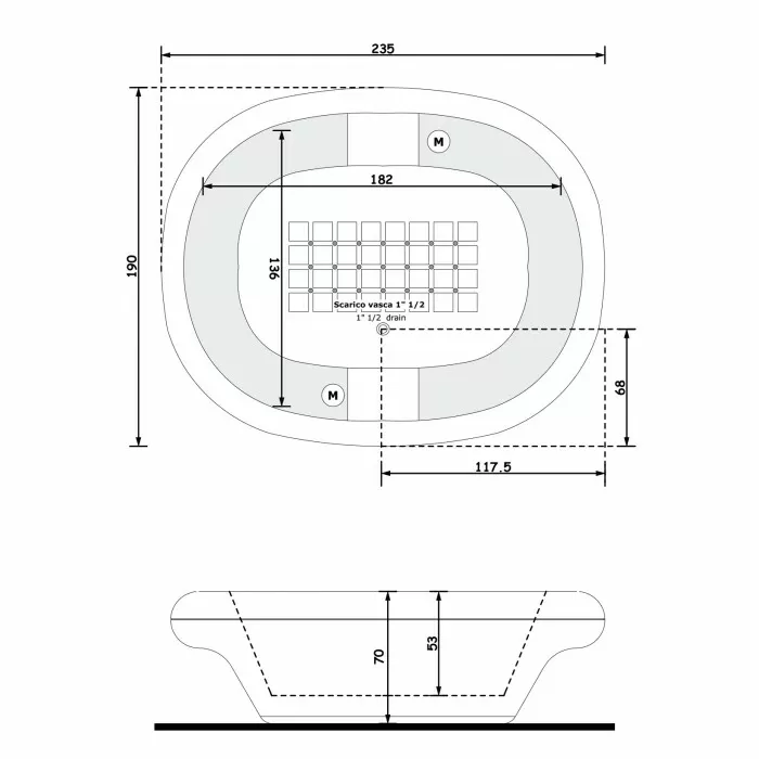 Gruppo Treesse Inside Ванна в современном стиле 192x135xh70 см
