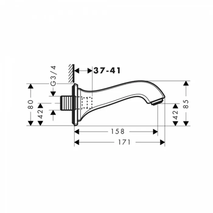 Излив для ванны Hansgrohe Metropol Classic 13425000
