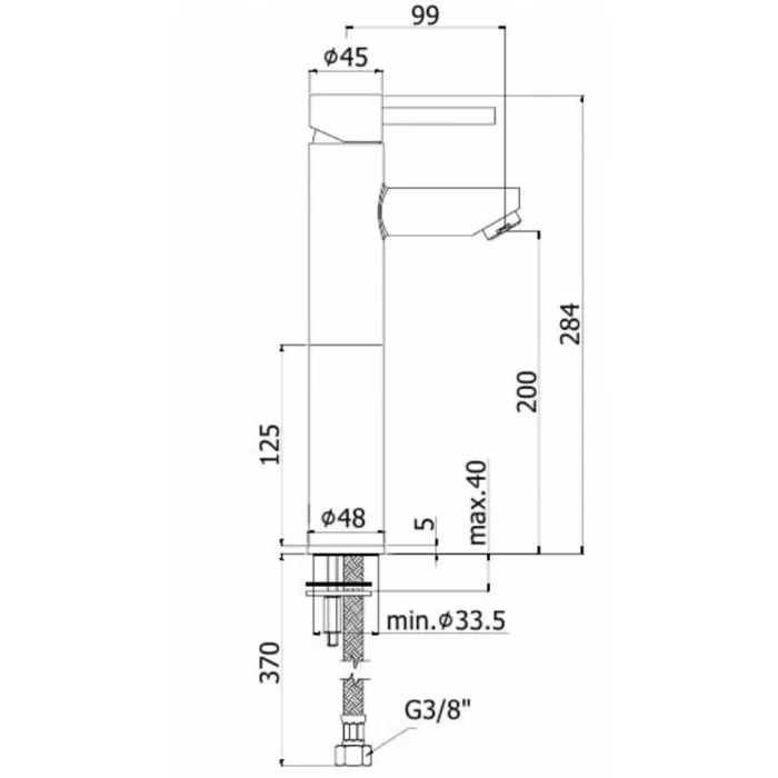 Смеситель для раковины Paffoni Stick (SK071H120CR)