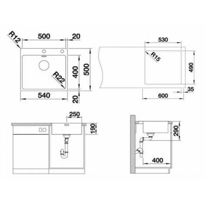 Мойка для кухни Blanco Andano 500-IF/A  525245
