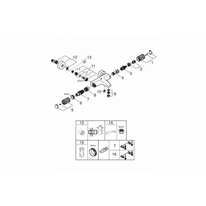 Grohe Grohtherm 1000 Performance Термостат для ванны (34779000)