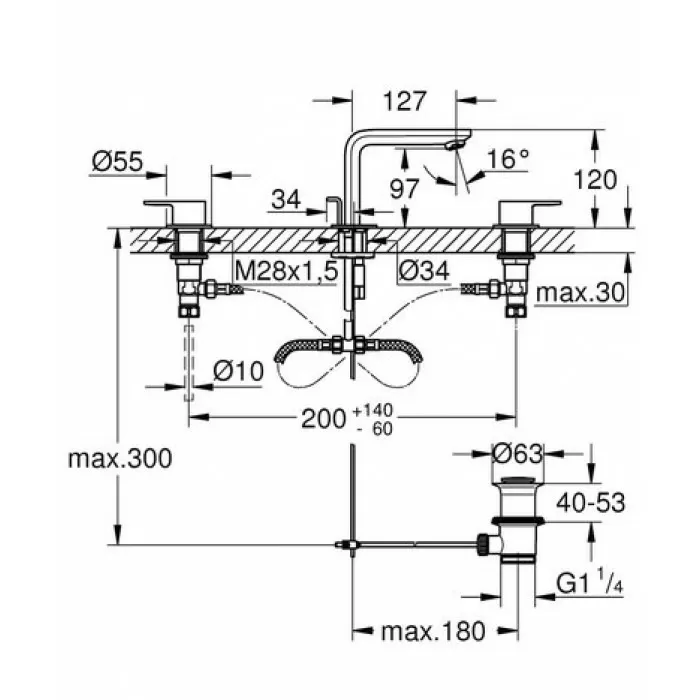 Смеситель для раковины Grohe Lineare M-Size 20304001