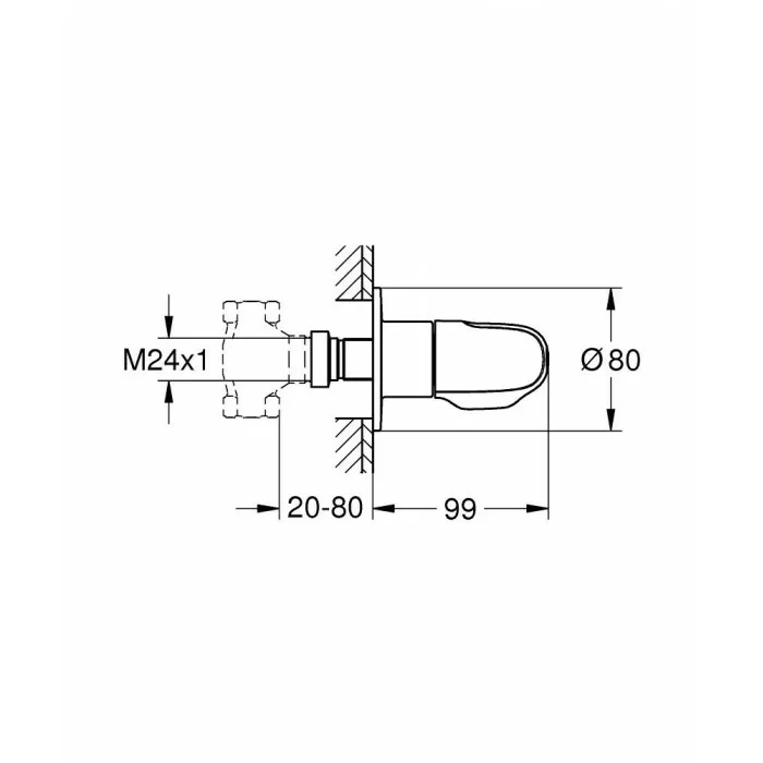 Grohe Grohtherm 1000 Накладная панель скрытой вентильной головки (19981000)