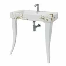 Керамическая раковина 91,5 см Artceram Jazz, white glossy/lettering oro (JZL001 01;06)