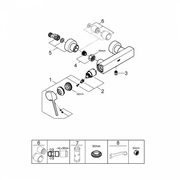 Grohe Plus Смеситель однорычажный для душа (33577003)