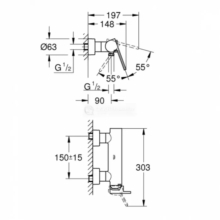 Grohe Plus Смеситель однорычажный для душа (33577003)