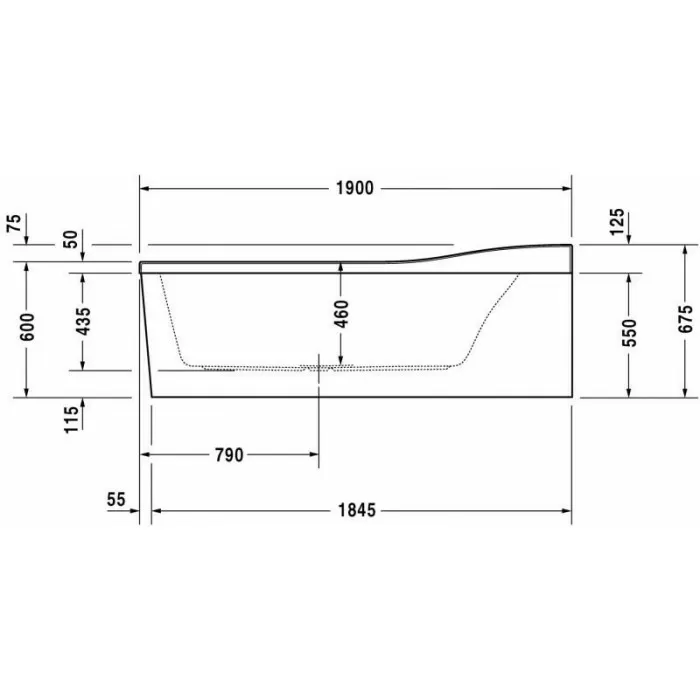 Esplanade ванна асимметричная 190 см 700282000000000 в интернет-магазине «Estet Room»