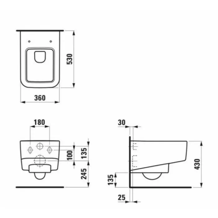 Унитаз подвесной безободковый Laufen Pro S RIMLESS (H8209620000001) без сиденья