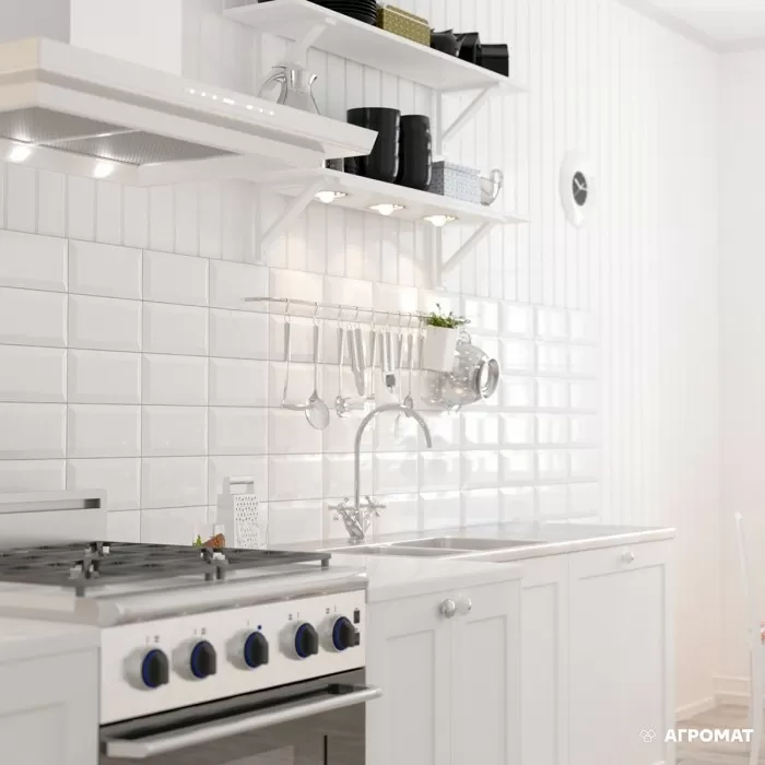 Плитка GOLDEN TILE Metrotiles белый 460051 8×200×100