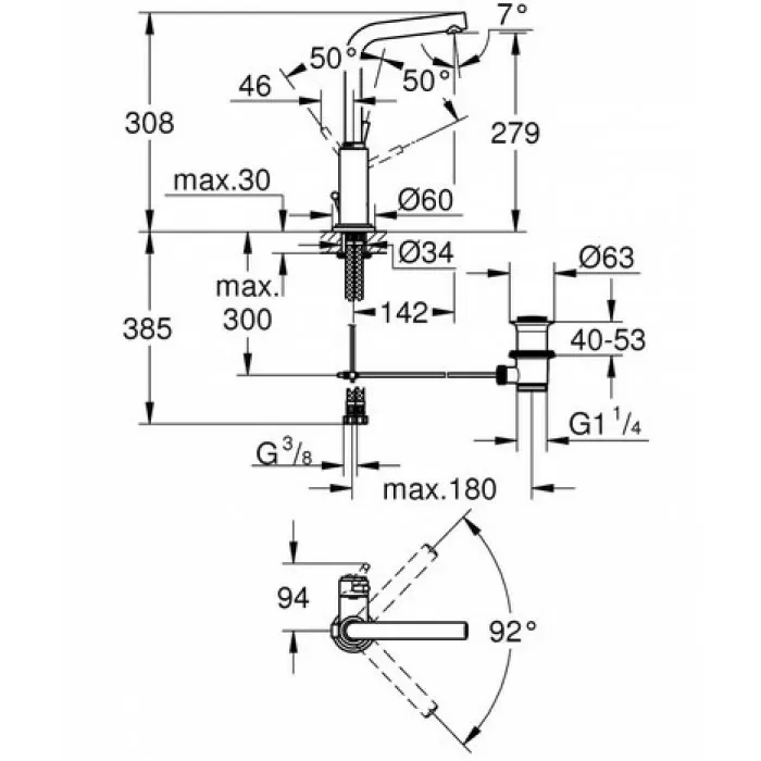 Смеситель для раковины Grohe Atrio L-Size 32129001