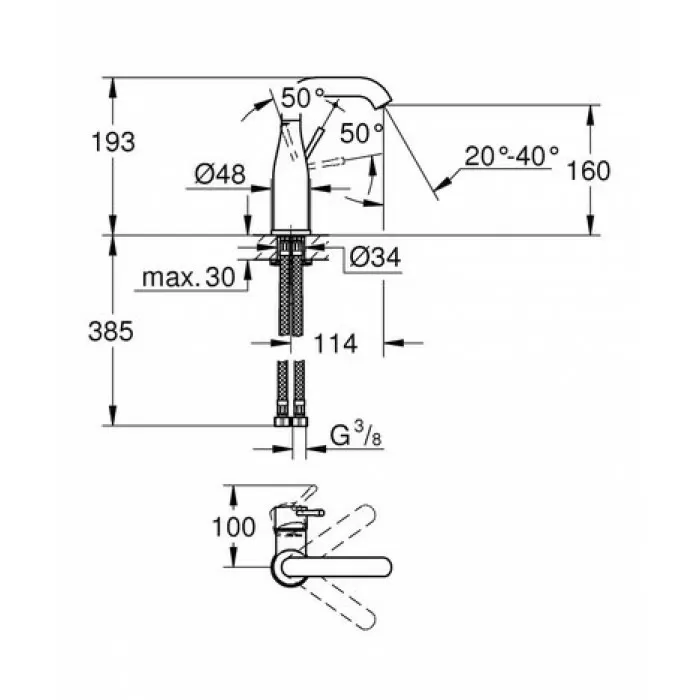 Смеситель для раковины Grohe Essence M-Size 23463001