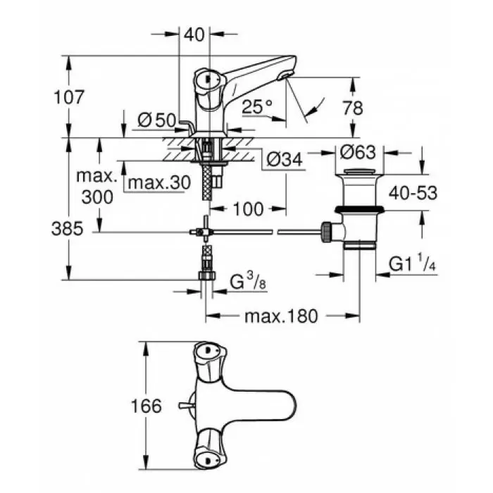 Смеситель для раковины Grohe Costa L 21390001
