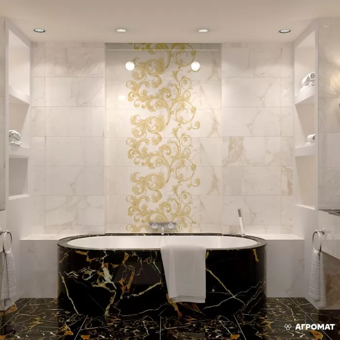 Плитка GOLDEN TILE Saint Laurent 9A0331 8×600×300 под мрамор