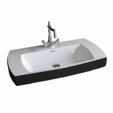 Керамическая раковина 91,5 см Artceram Jazz, white glossy/black bicolor (JZL001 01;50)