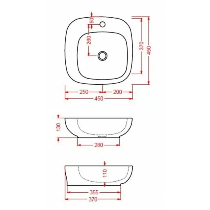 Керамическая раковина 45 см Artceram Dial, white glossy (DAL002 01; 00)